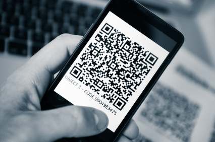 QR code scanned with smartphone